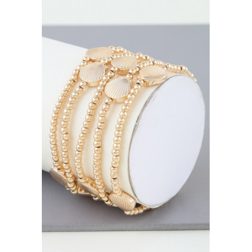 Shiny Seashell Beaded Bracelet - Designer Style - CC-WH2001826
