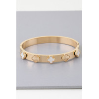 Multi Clover Charm Band Bracelet