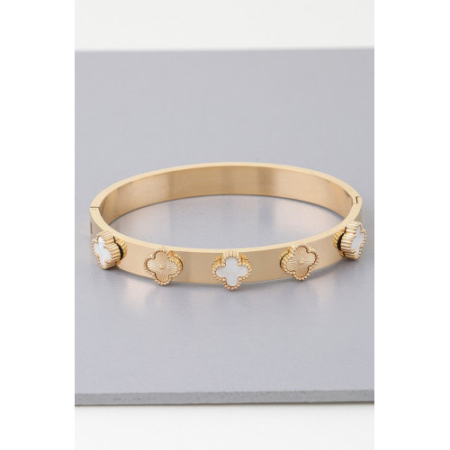 Multi Clover Charm Band Bracelet - Designer Style - CC-WH2000713