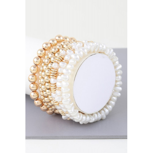 Multi Pearl Beaded Bracelet - Designer Style - CC-WH2000952