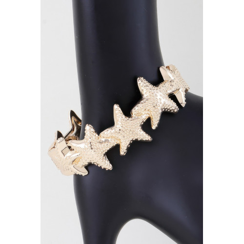 Hammered Seashell Charm Bracelet - Designer Style - CC-WH2000747