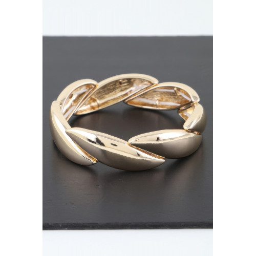 Shiny Overlapping Leaves Bracelet - Designer Style - CC-WH2001172