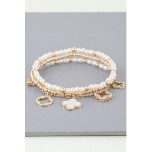 Multi Clover Charm Bracelet - Designer Style - CC-WH2001824