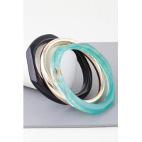 Triple Geometric Marble Bracelet
