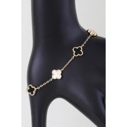 Mini Stone Clover Charm Bracelet - Trendy Look