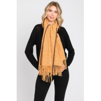 Textured Solid Fringe Scarf
