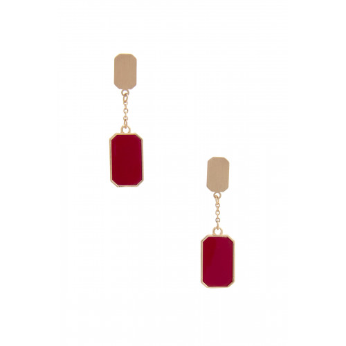 Gem Emerald Shape Dangle Earring - Designer Style - CC-56976