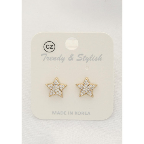 Crystal Star Post Earring - Designer Style - CC-57504