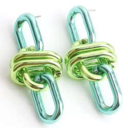 Color Alloy Oval Link Earring