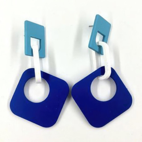 Triple Color Mix Dangle Earring - Designer Style - CC-57803