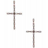 Multi Stone Pattern Cross Metal Earring