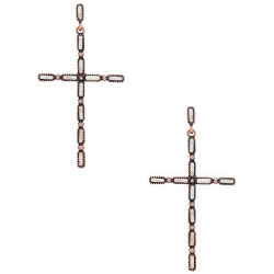 Multi Stone Pattern Cross Metal Earring