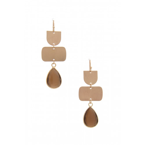 Teardrop Gem Multi Shape Dangle Earring - Designer Style - CC-56974