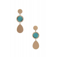 Round Gem Teardrop Dangle Earring