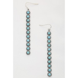 Rodeo Western Round Bead Pattern Metal Dangle Earring