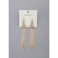 Sodajo Crystal Metal Chain Dangle Earring