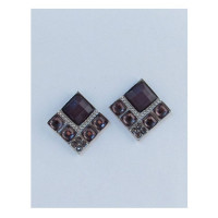 Squared faux stone earrings