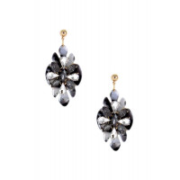 Acetate Rhinestone Flower Dangle Earring