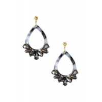 Acetate Rhinestone Teardrop Dangle Earring