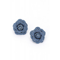 Denim Flower Earring