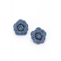 Denim Flower Earring