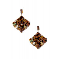 Acetate Rhinestone Square Dangle Earring