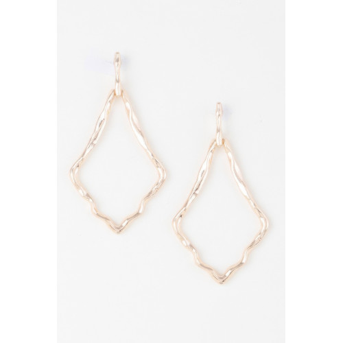 Shiny Hammered Kite Earrings - Designer Style - CC-WH2000920