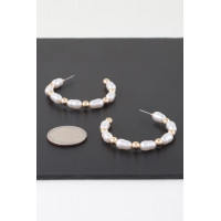 Multi Pearl Beaded Hoop Earrings