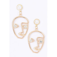 Metal Face Earring