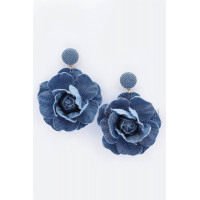 Denim Flower Earring