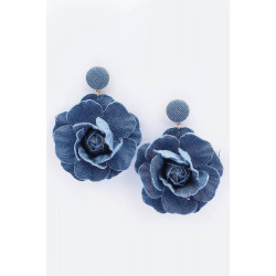 Denim Flower Earring