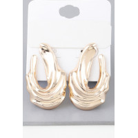 Shiny Ripple Drop Earrings