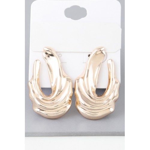 Shiny Ripple Drop Earrings - Designer Style - CC-WH2001540