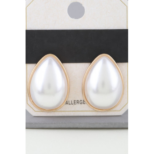 Modest Pearl Teardrop Earrings - Designer Style - CC-WH2001812