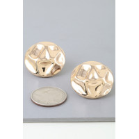 Shiny Hammered Dome Earrings