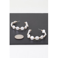 Modern Pearl Beaded Hoop Earrings