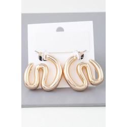 Shiny Wave Bend Earrings