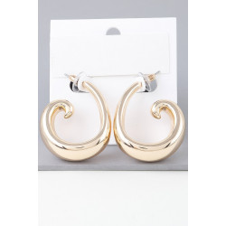 Shiny Wave Curl Hoop Earrings
