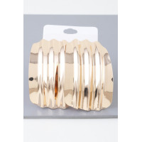Shiny Ribbed Curve Earrings