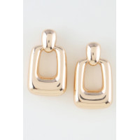 Shiny Modern Frame Drop Earrings