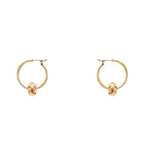 Knot Hoop Earring - Designer Style - CC-58585
