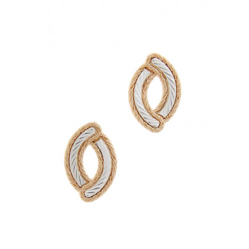 Oval Shape Alloy Post Earring - CC-52106