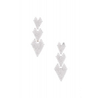 Triple Rhinestone Heart Earring