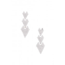 Triple Rhinestone Heart Earring