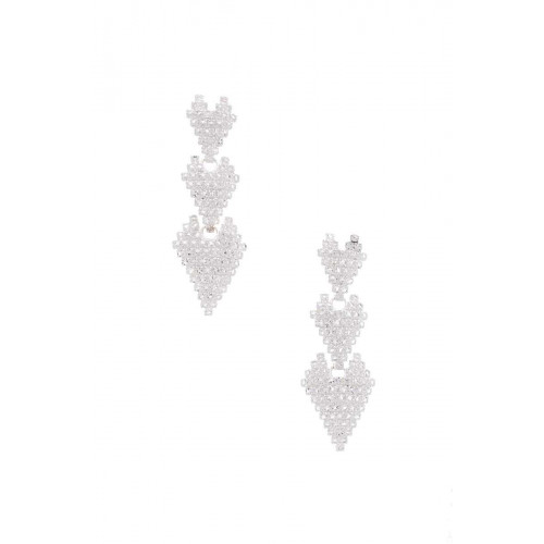 Triple Crystal-studded Heart Earring - CC-55474