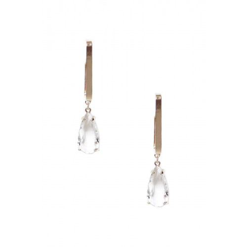Alloy Rectangle Clear Stone Dangle Earring - CC-55553