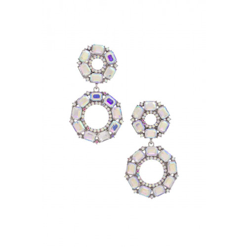 Double Round Crystal-studded Earring - CC-56238