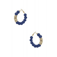 Clay Ball With Metal Accent Hoop Earring