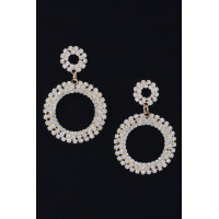 Rhinestone Round Circle Dangle Earring