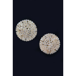 Round Shape Crystal-studded Stud Earrings